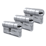Cilindro M&C Move 32x32mm niquelado, Pack 3 cilindros mestrados