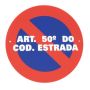 Placa esmalte ARTº 50  - Proibido estacionar