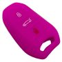 Capa Silicone Peugeot Três Botões Smartkey Rosa