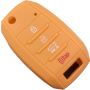 Capa silicone Kia, flip quatro botões, laranja