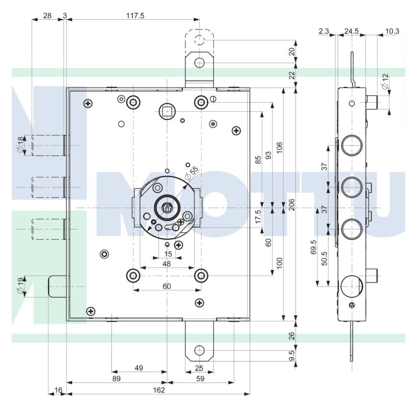 Fechadura Mottura, Porta Gardesa 3 Pernos