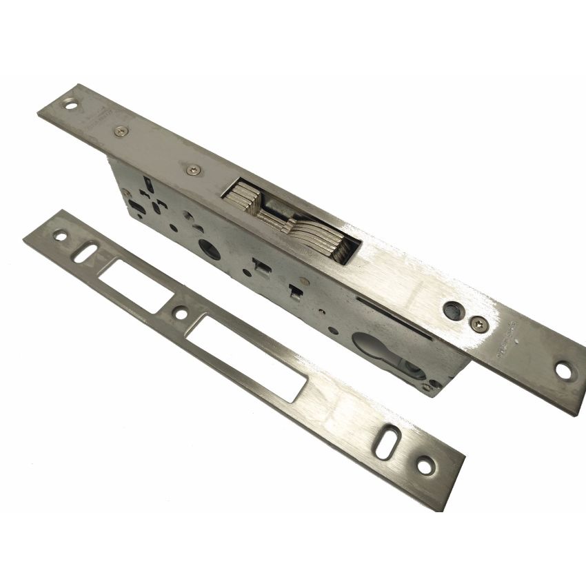 Fechadura de embutir alumínio Tesa 4241 sem trinco, entrada 30mm, inox