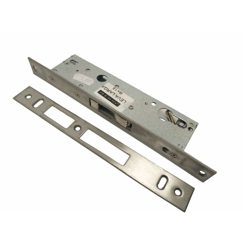 Fechadura de embutir alumínio Tesa 4241 sem trinco, entrada 35mm, inox