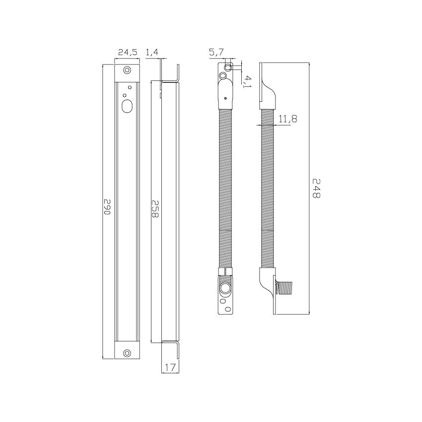 Passa Cabos Embutir L=300