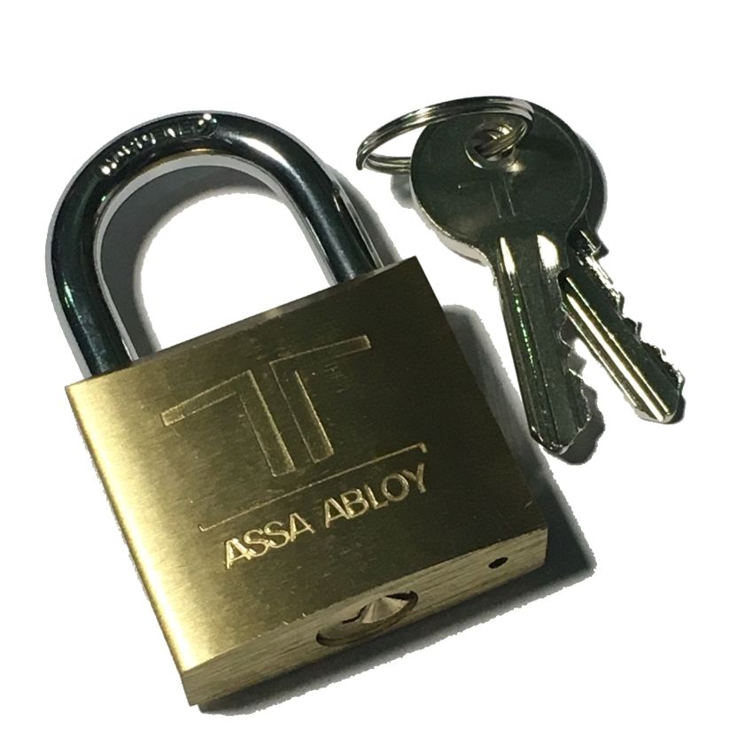 Aloquete Tesa 40mm latão, com mestragem de série