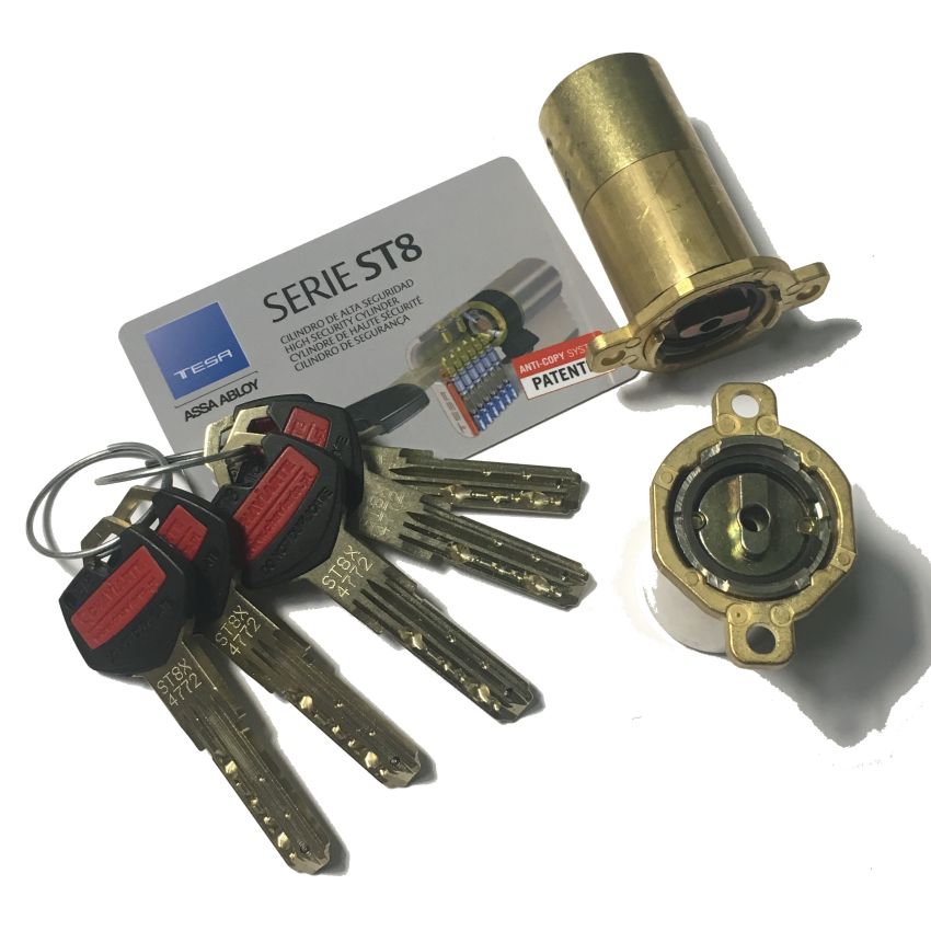 Cilindro ST8 Chaviarte ST8F3655N niquelado, para portas Fichet