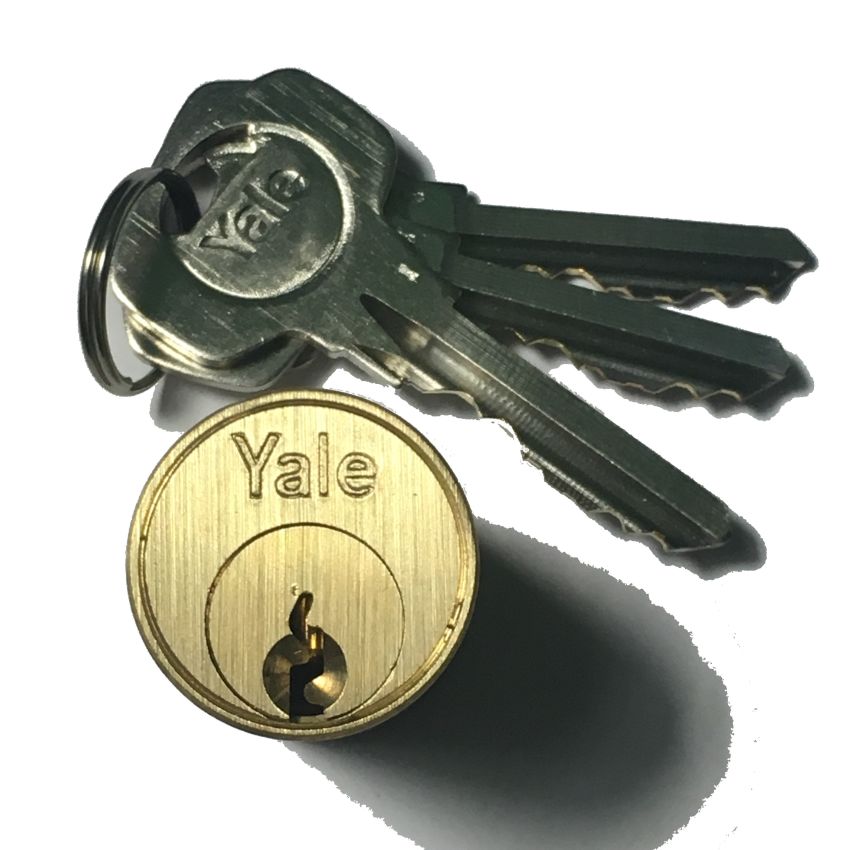 Cilindro Yale 2250045 redondo, diâmetro 48mm latonado