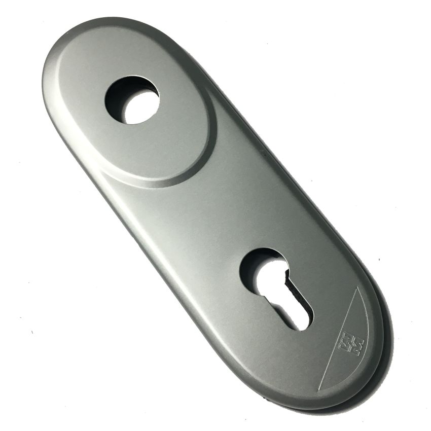 Espelho comprido Mottura interior, com entrada para canhão e puxador, em alumínio anodizado