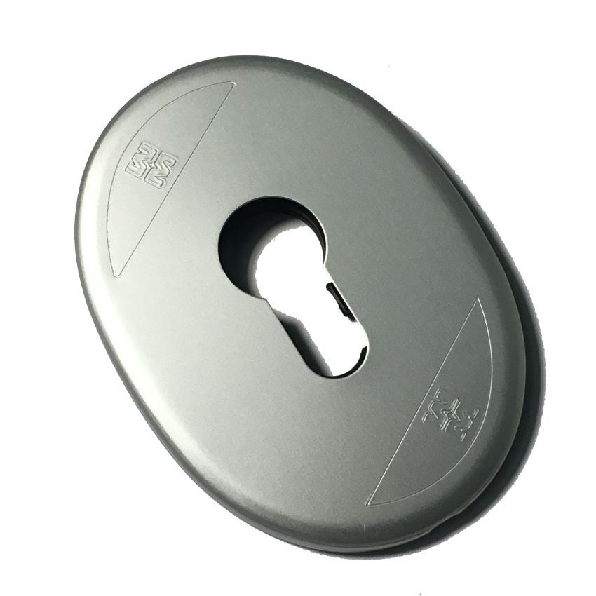 Espelho oval Mottura, para cilindro de perfil europeu, em alumínio anodizado