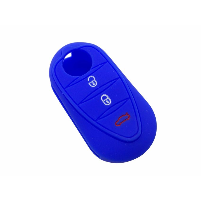 Capa silicone Alfa Romeo, três botões, azul