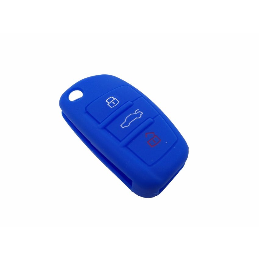 Capa silicone Audi, três botões, azul