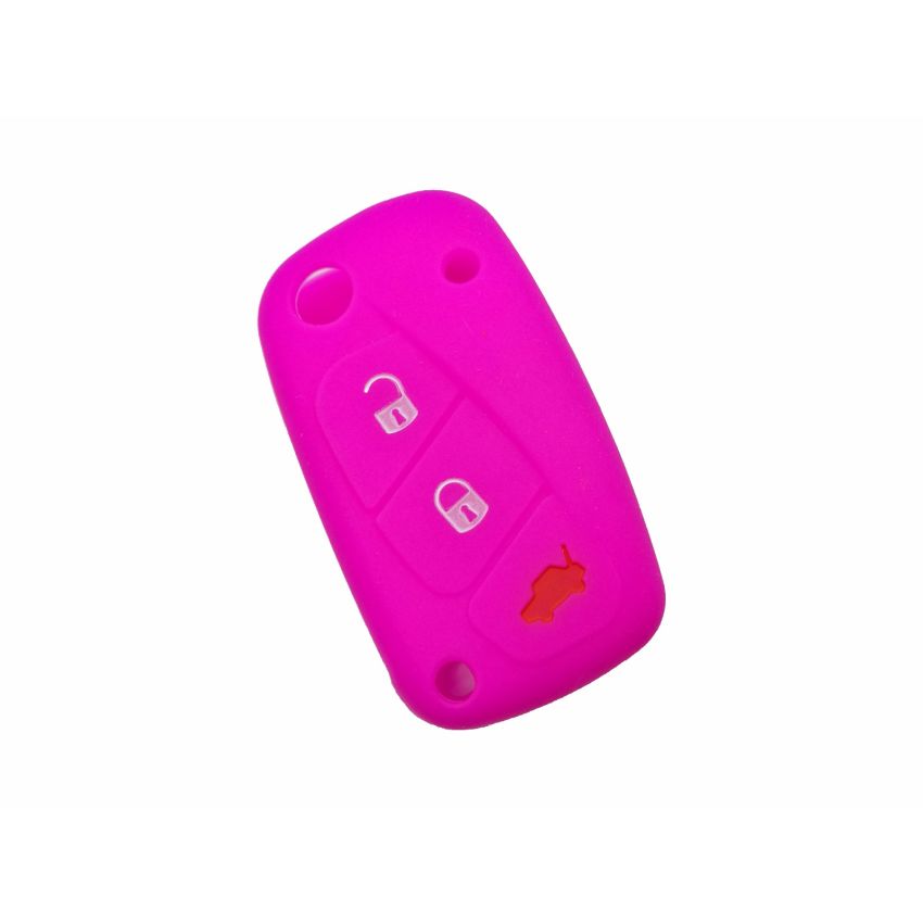 Capa silicone Fiat, flip três botões, rosa