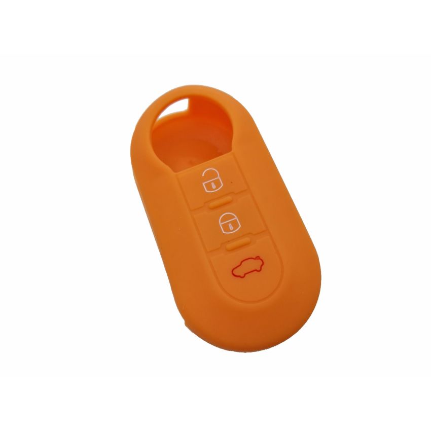 Capa silicone Fiat, flip três botões, laranja