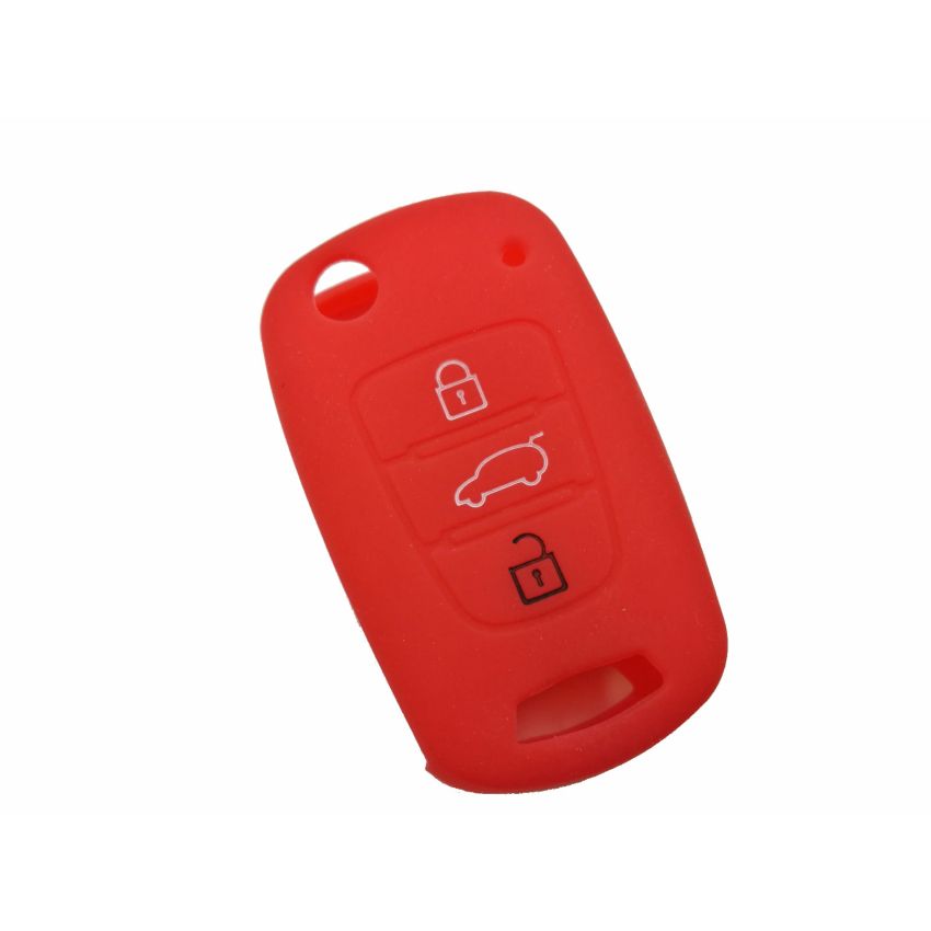Capa silicone Kia, três botões, vermelho