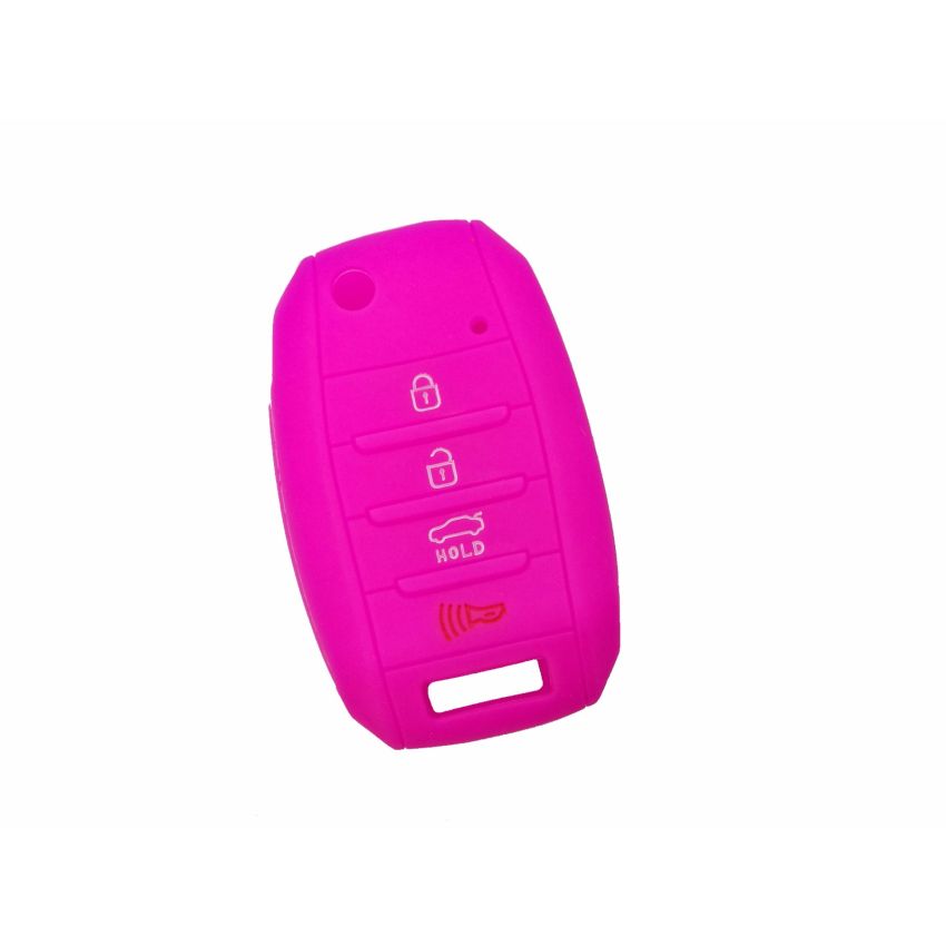 Capa silicone Kia, flip quatro botões, rosa