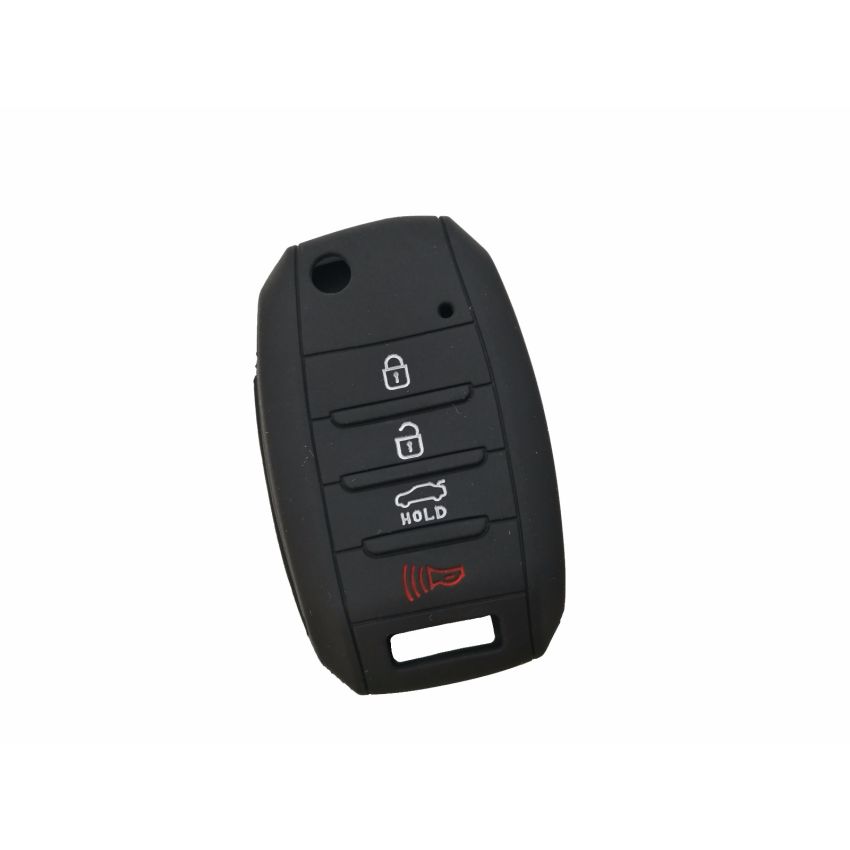 Capa silicone Kia, flip quatro botões, negra