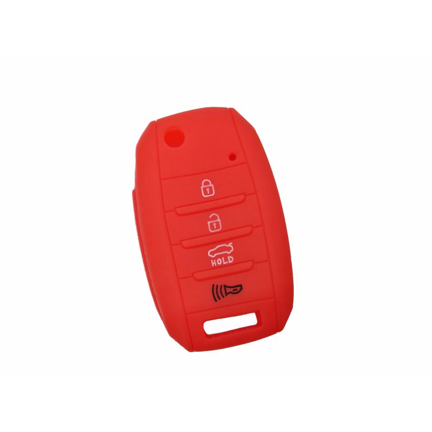 Capa silicone Kia, flip quatro botões, vermelho