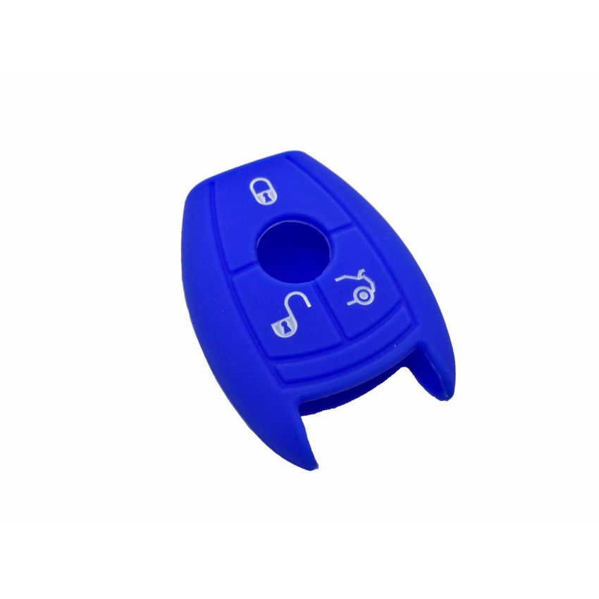 Capa silicone Mercedes, três botões, azul