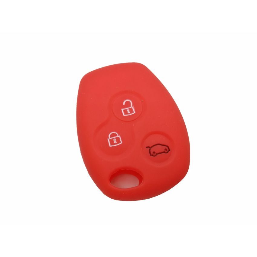 Capa silicone Renault, três botões, vermelho