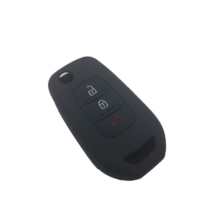 Capa silicone Renault, três botões, negra