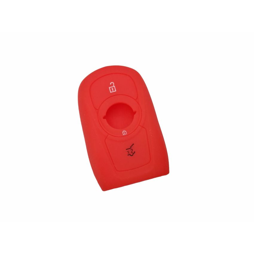 Capa silicone Opel, três botões, Smartkey proximidade, vermelha