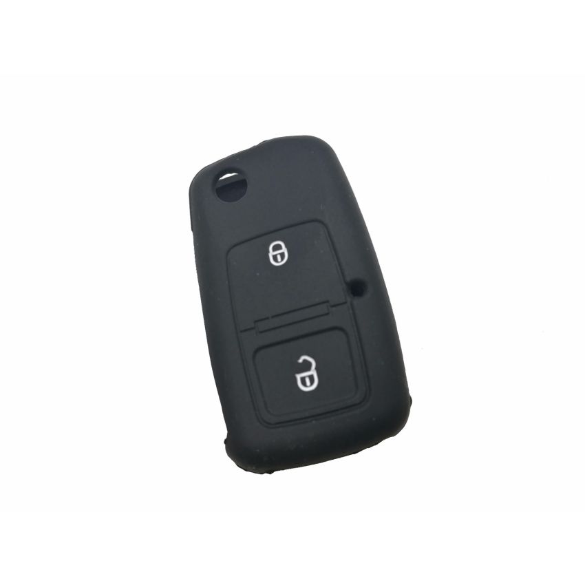 Capa silicone Volkswagen, dois botões, negra