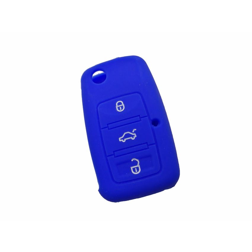 Capa silicone Volkswagen, três botões, azul