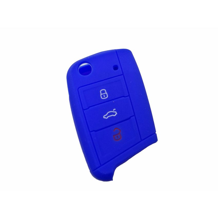 Capa silicone Volkswagen, três botões, azul