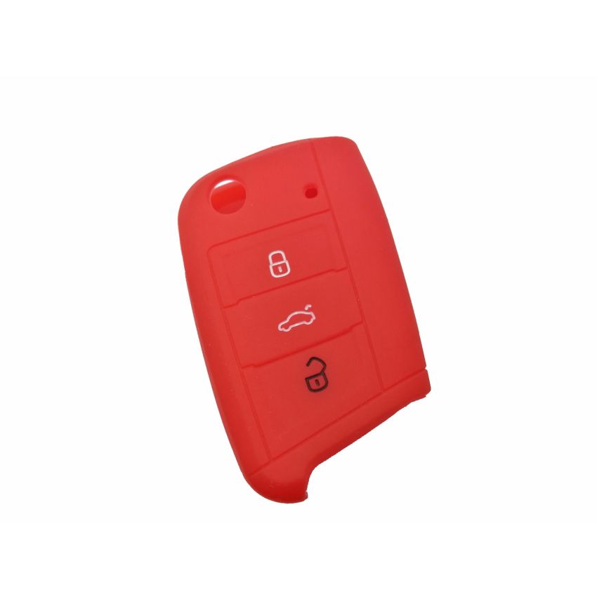 Capa silicone Volkswagen, três botões, vermelho