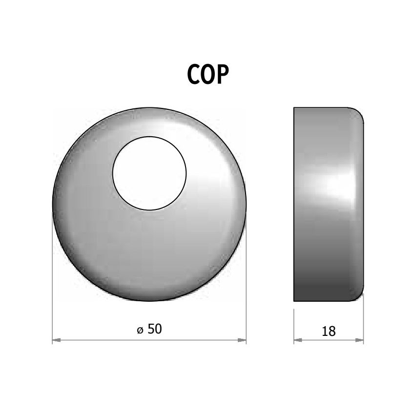 Capa AF para escudo de segurança, argento (AA), 50 mm