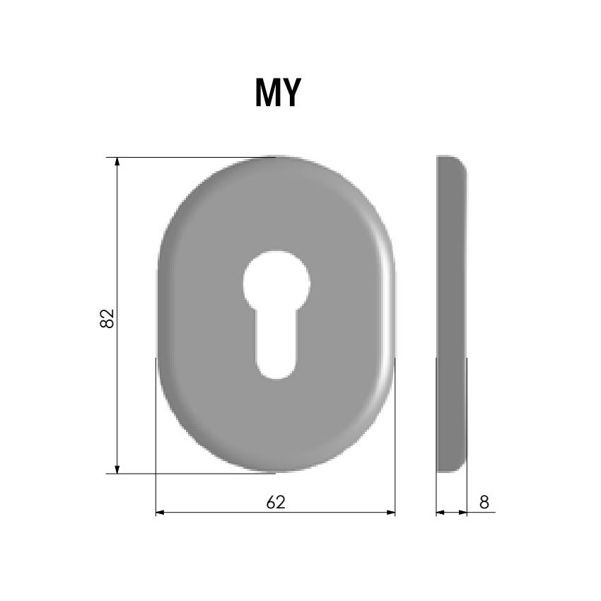 Espelho oval AF interior, argento