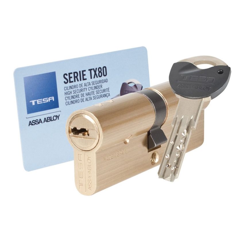Cilindro Tesa TX80 30x45mm latonado