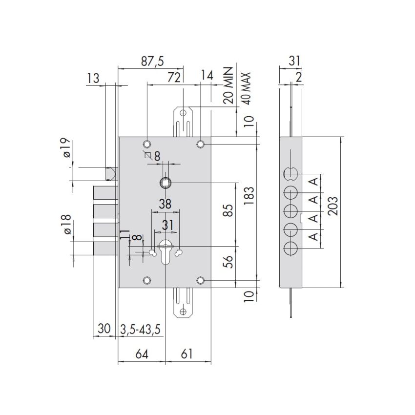 Fechadura Cisa 56515.48