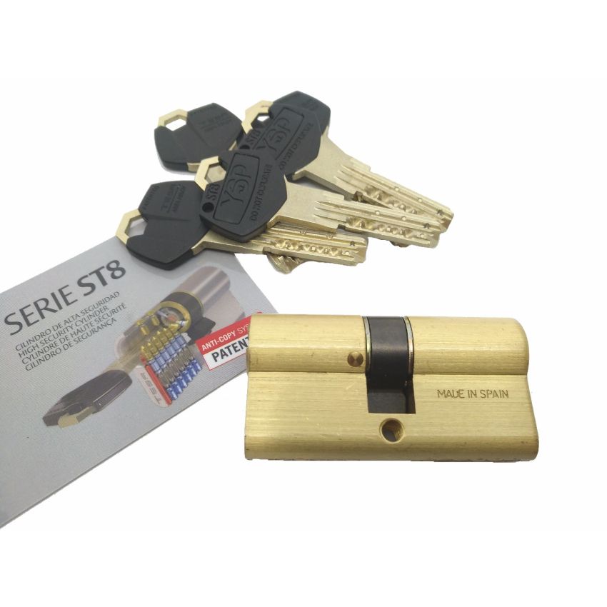 Cilindro ST8 Chaviarte 40x45mm latonado