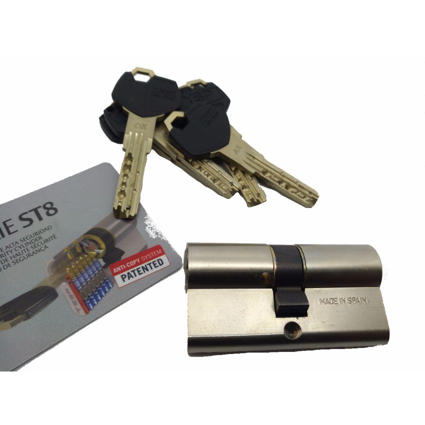 Cilindro ST8 Chaviarte 40x40mm niquelado