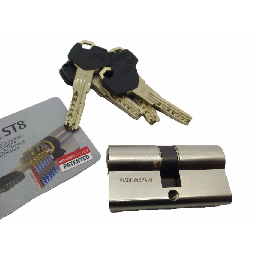 Cilindro ST8 Chaviarte 40x40mm niquelado