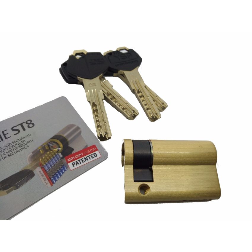 Cilindro Tesa ST8 40x10mm latonado