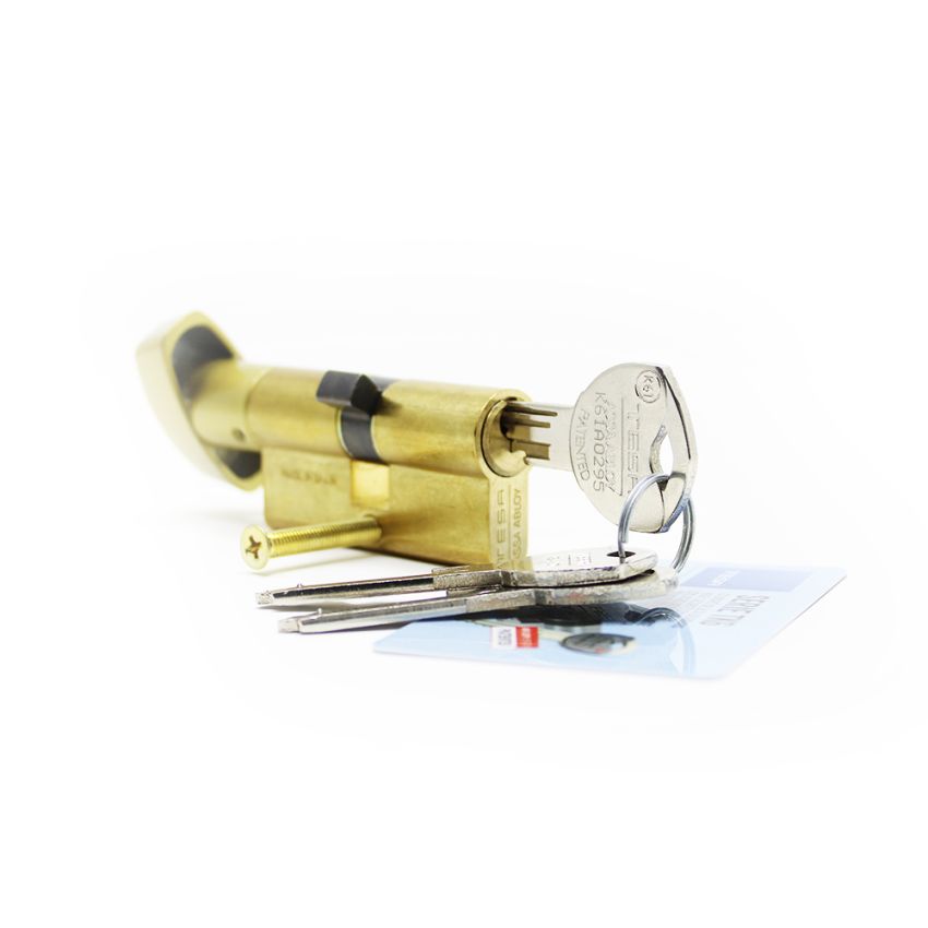 Cilindro Tesa TK6 de botão 30Bx30mm latonado