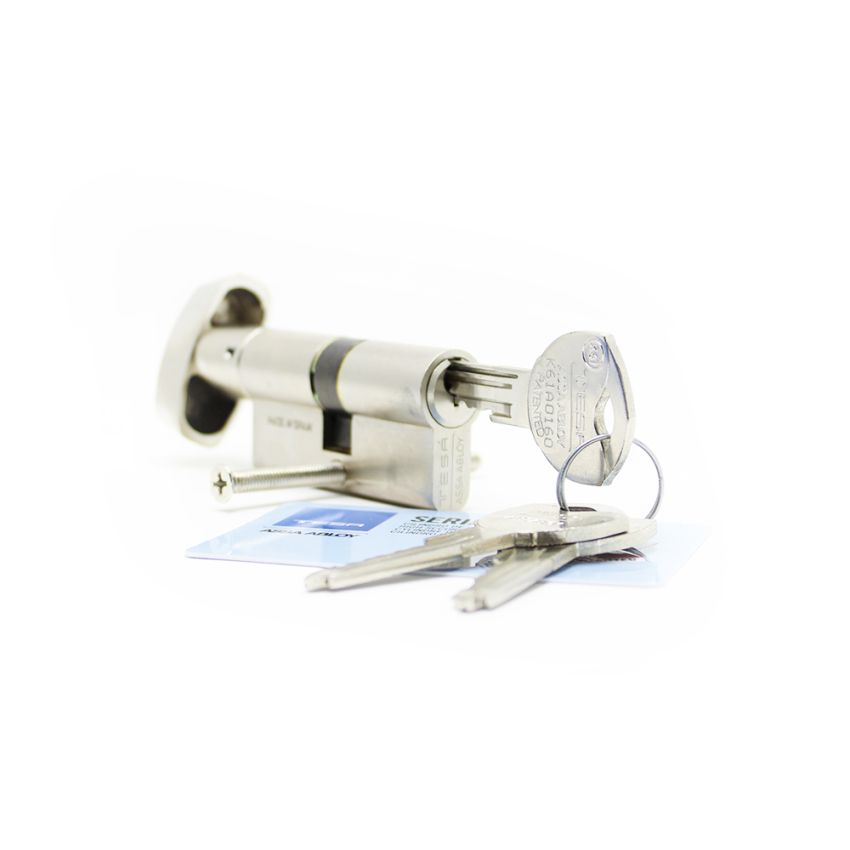 Cilindro Tesa TK6 de botão 30x30mm niquelado