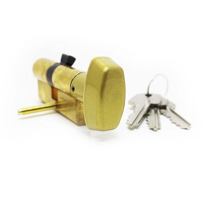 Cilindro Tesa TE5 30x30mm latonado com botão