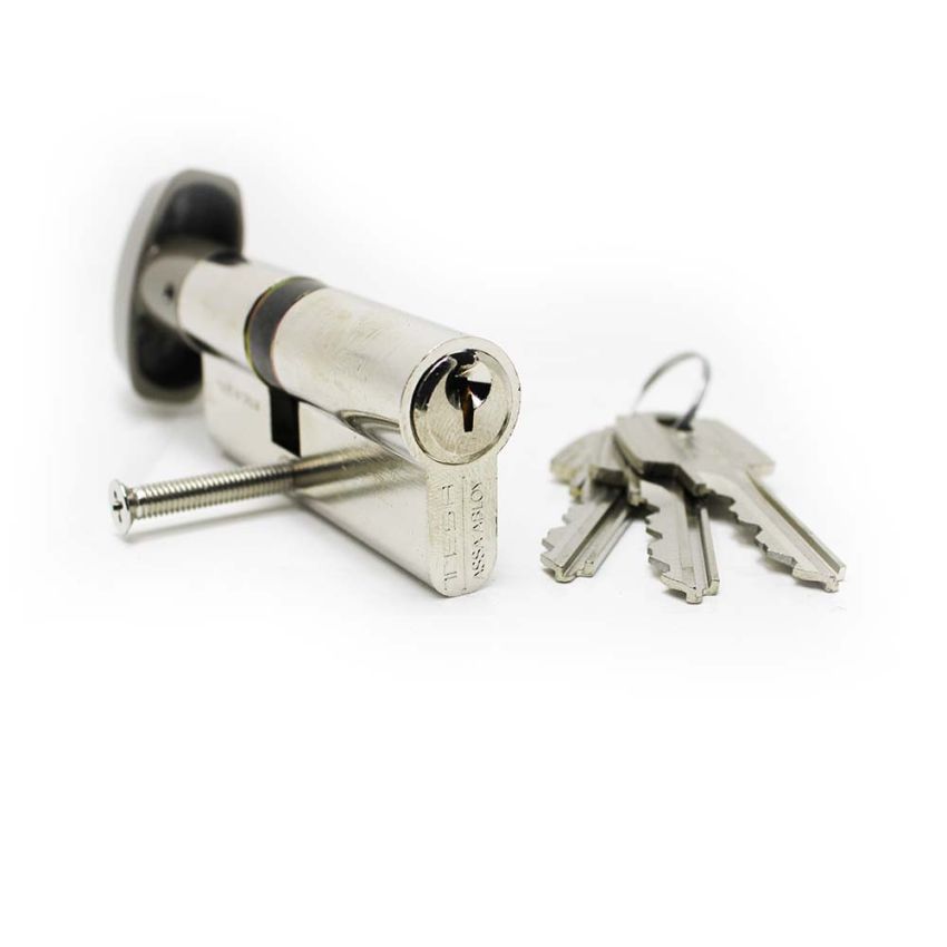 Cilindro Tesa TE5 30x50mm niquelado com botão