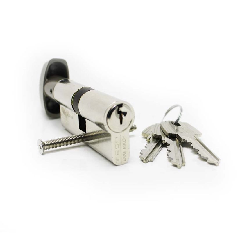 Cilindro Tesa TE5 35x35mm niquelado com botão