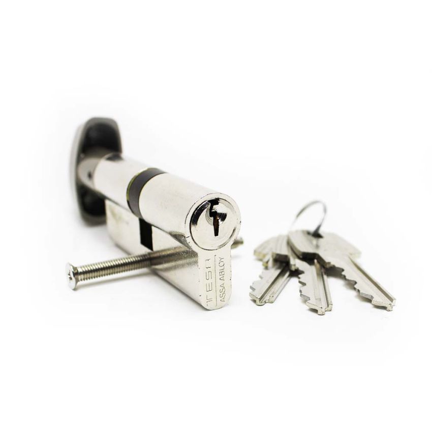 Cilindro Tesa TE5 35x35mm niquelado com botão