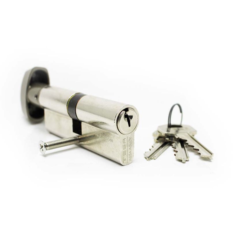 Cilindro Tesa TE5 40x40mm niquelado com botão