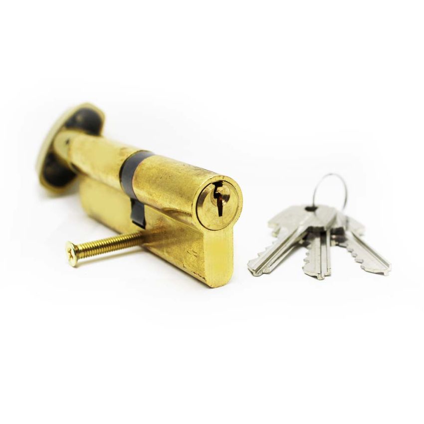 Cilindro Tesa TE5 50x30mm latonado com botão