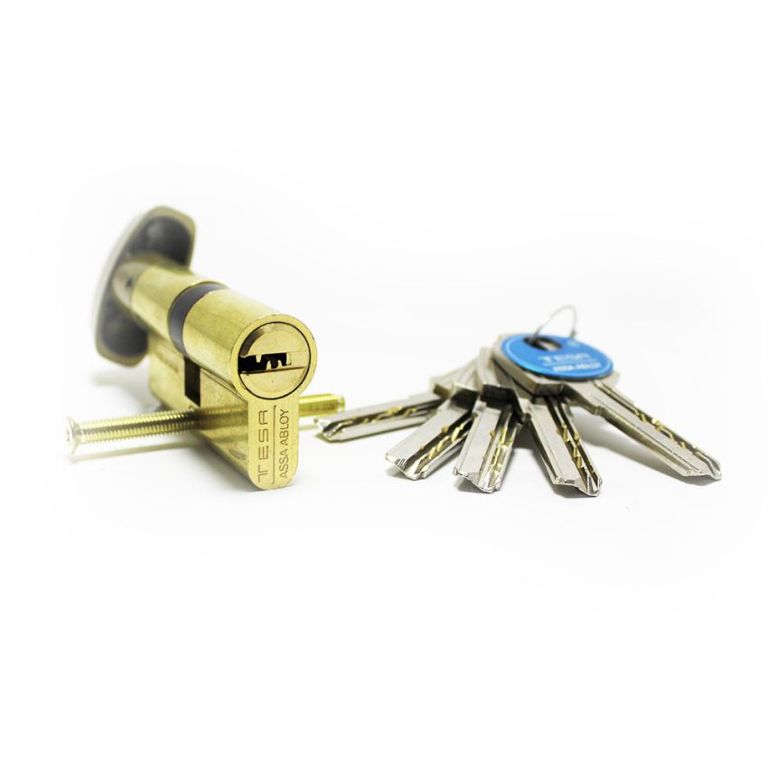 Cilindro Tesa T60 de botão 45x45mm latonado