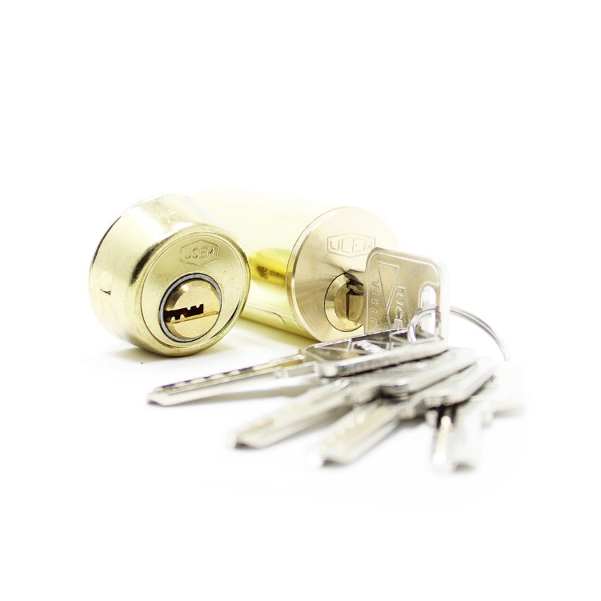 Cilindro Ucem 4000SN LP redondo, 50mm latonado