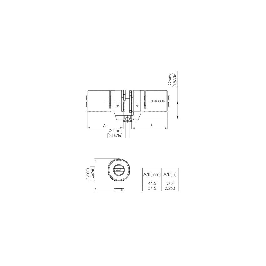 Cilindro RB Locxis Trelod Forte 50x50 Niquelado