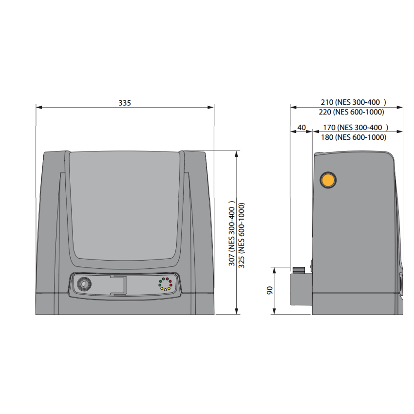 Kit DITEC de correr DIT600NESLS 24Vcc para portões até 600kg