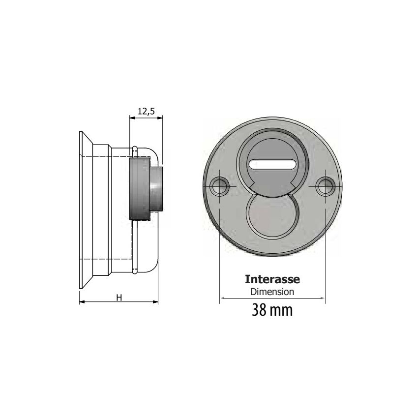 Escudo de segurança AF para fechaduras de sobrepor, anti-tubo, 42 mm